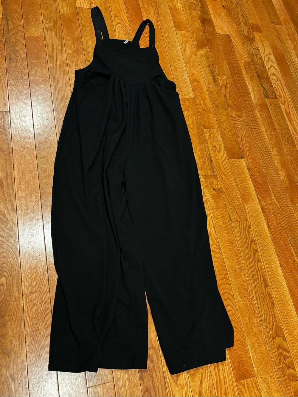 HALARA Black Wide-Leg Romper with Adjustable Straps